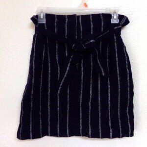 NWT H&M Navy and White striped High Waist Belted skirt